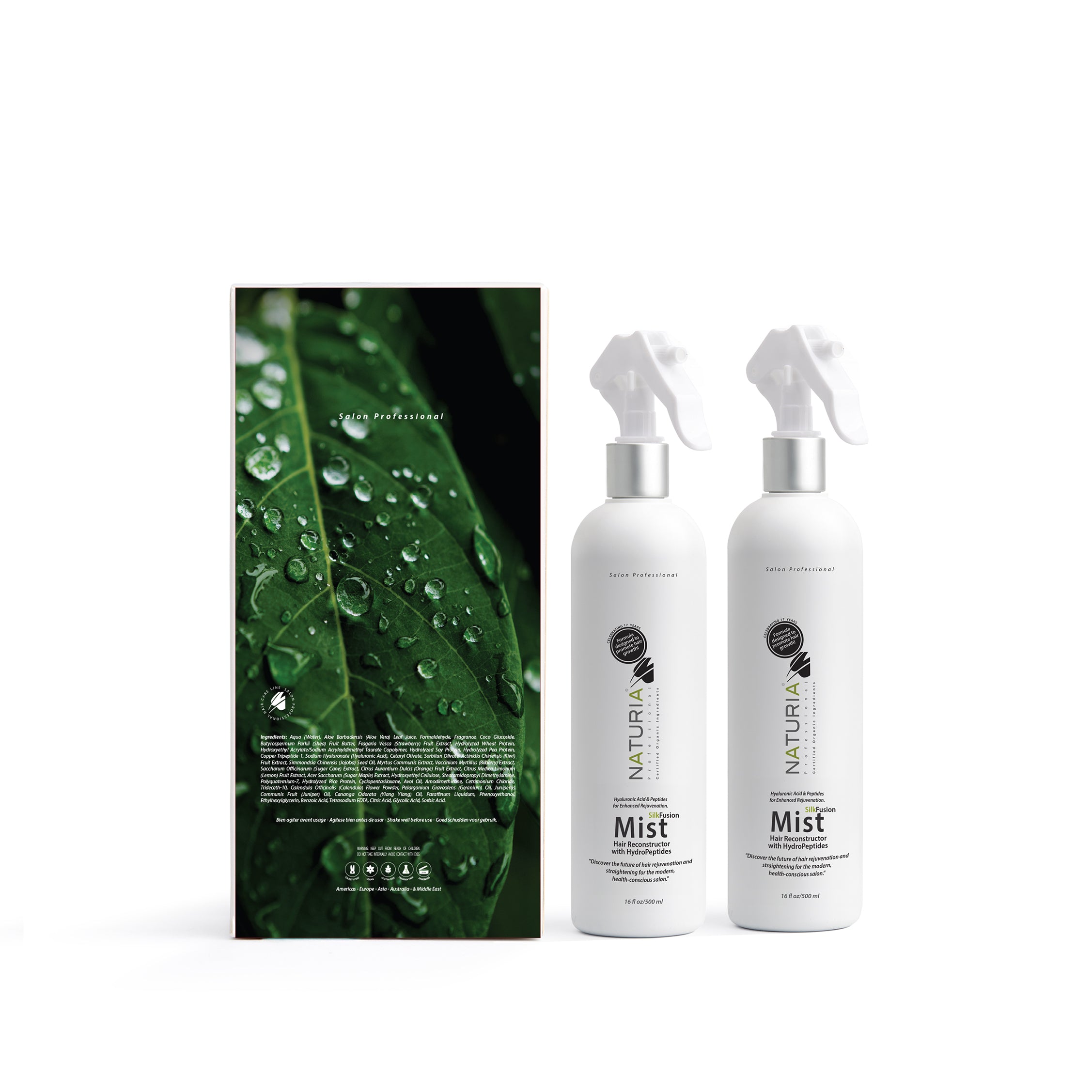 Naturia™ Professional NEW Hair Straightening Mist SilkFusion – 32 FL OZ With Peptide & BioPolymers.