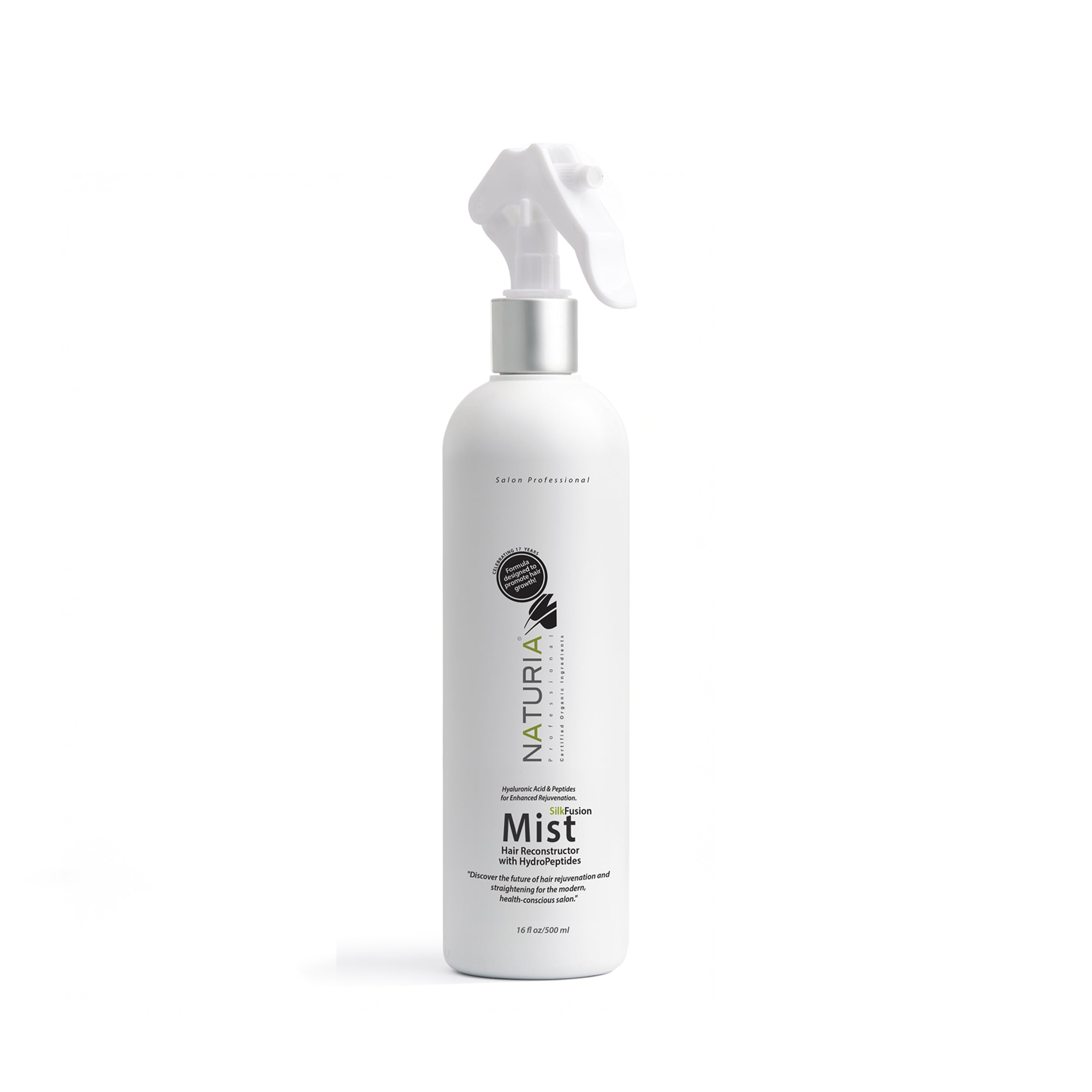 Naturia™ Professional NEW Hair Straightening Mist SilkFusion – 16 FL OZ With Peptide & BioPolymers.