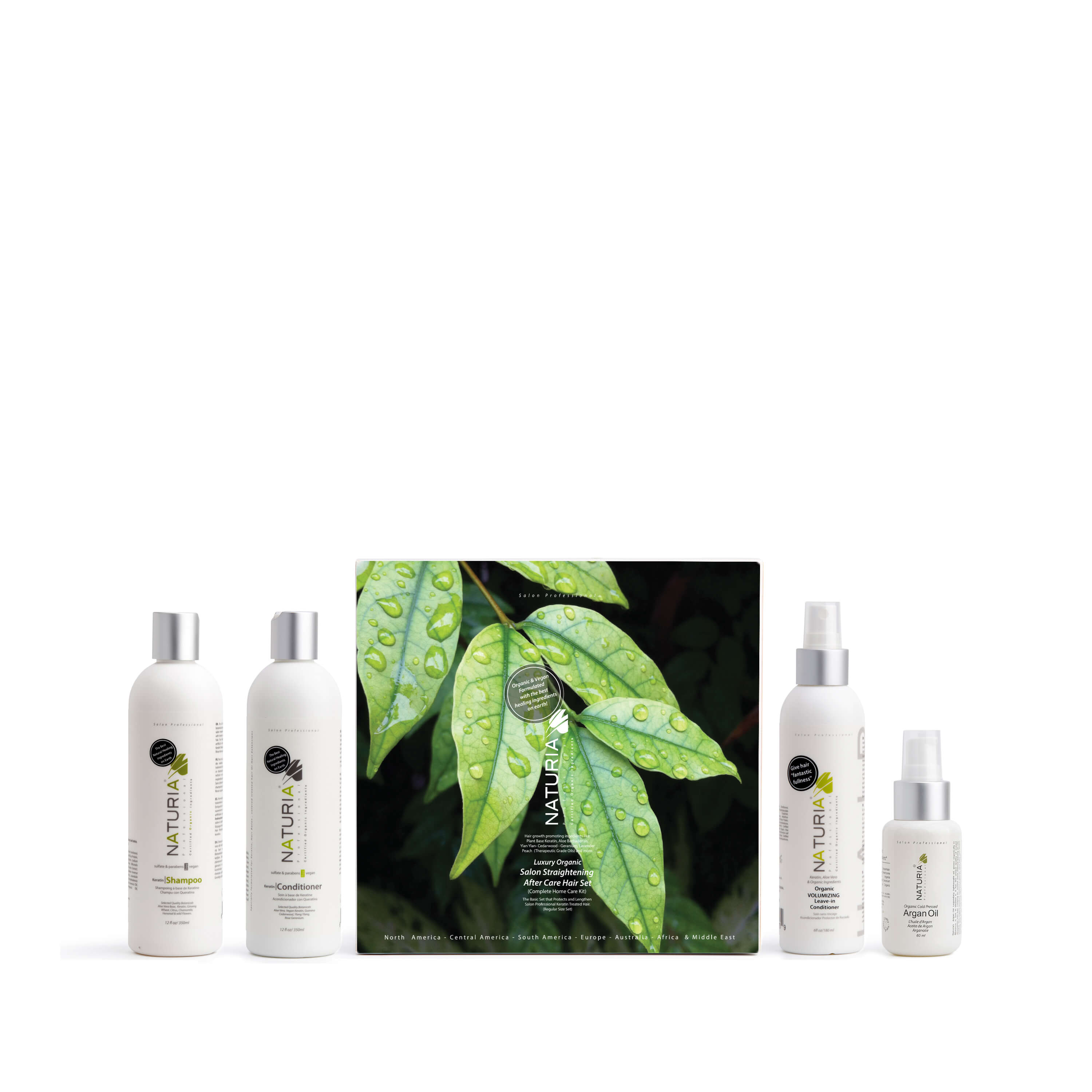NATURIA keratin シャントリウォーターパック　各1本セット Naturia™ Professional Organic Keratin Single Service Kit – 4