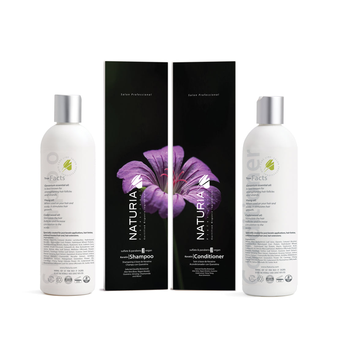 Naturia™ Professional Keratin Shampoo &amp; Conditioner Set Reg Size 12 FL OZ