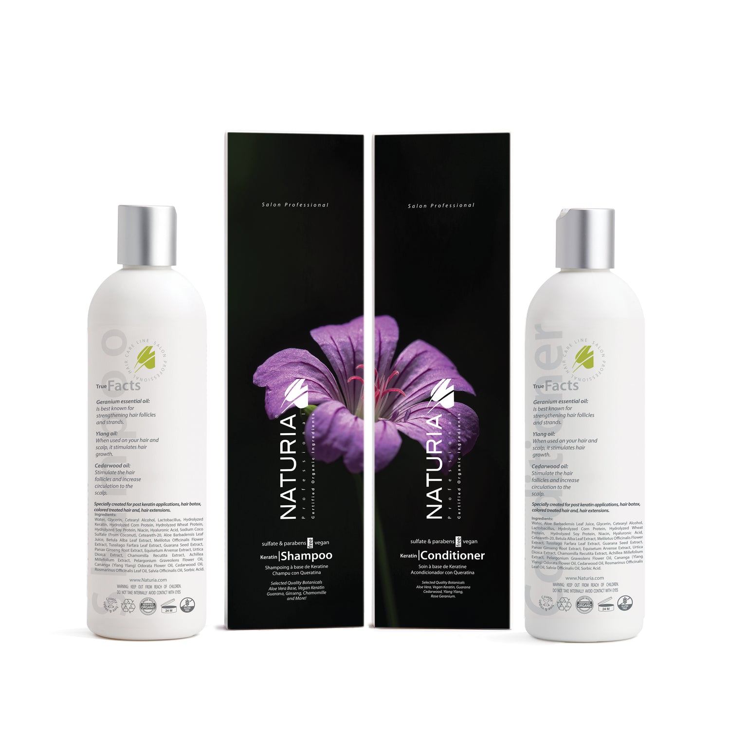 Naturia™ Professional Keratin Shampoo &amp; Conditioner Set Reg Size 12 FL OZ