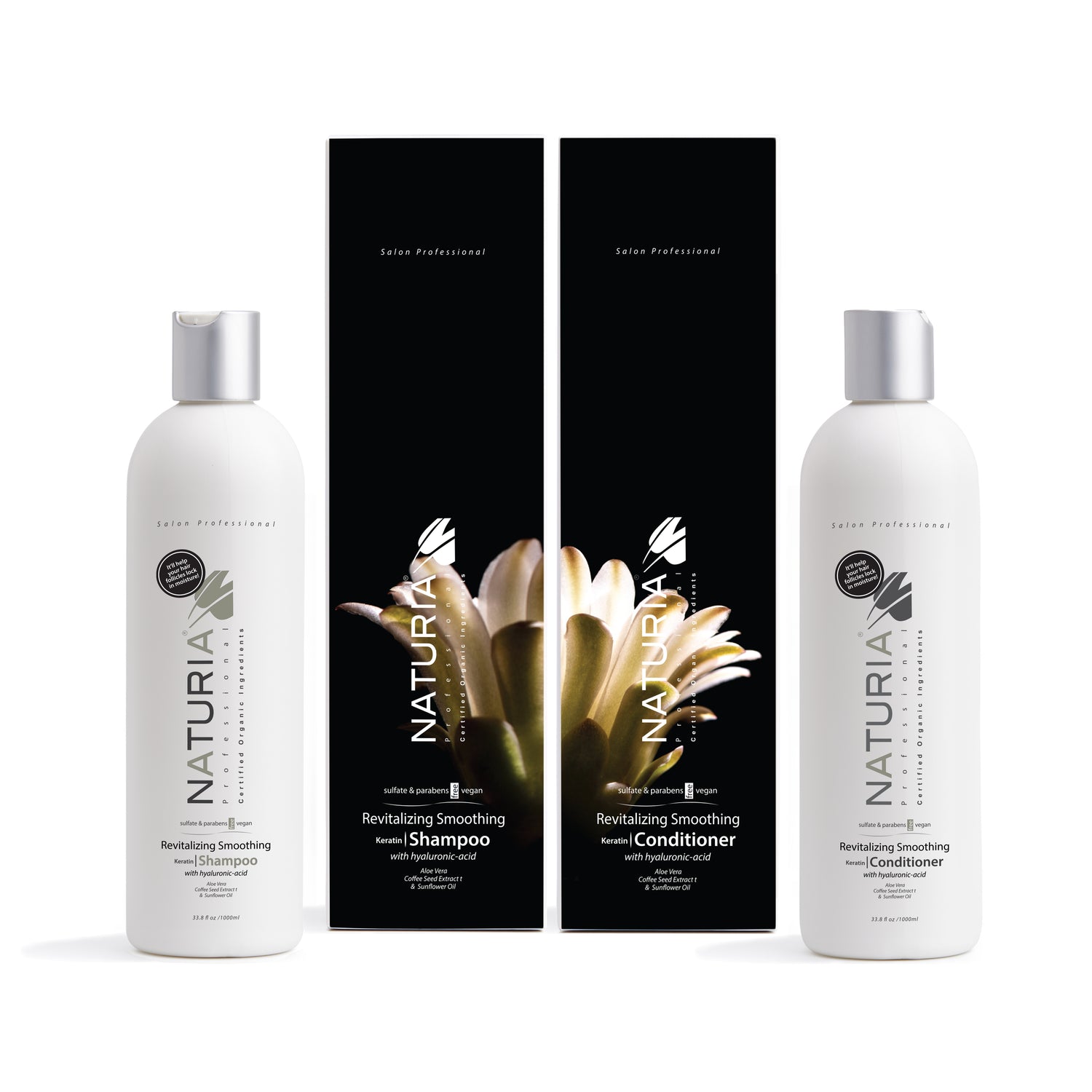 Naturia™ Professional Revitalizing Smoothing Keratin Shampoo &amp; Conditioner Combo Size 12 FL OZ