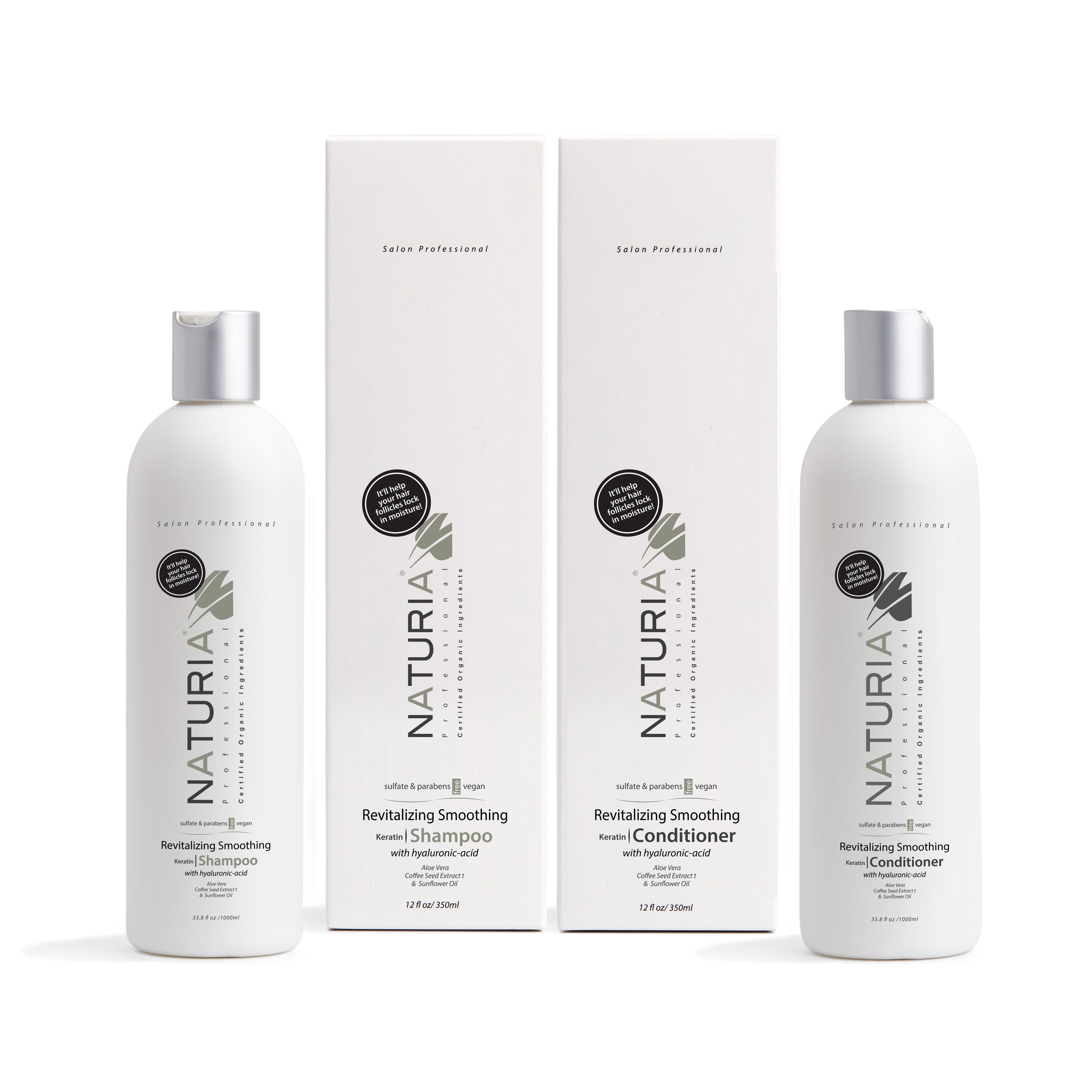 Naturia™ Professional Revitalizing Smoothing Keratin Shampoo &amp; Conditioner Combo Size 12 FL OZ