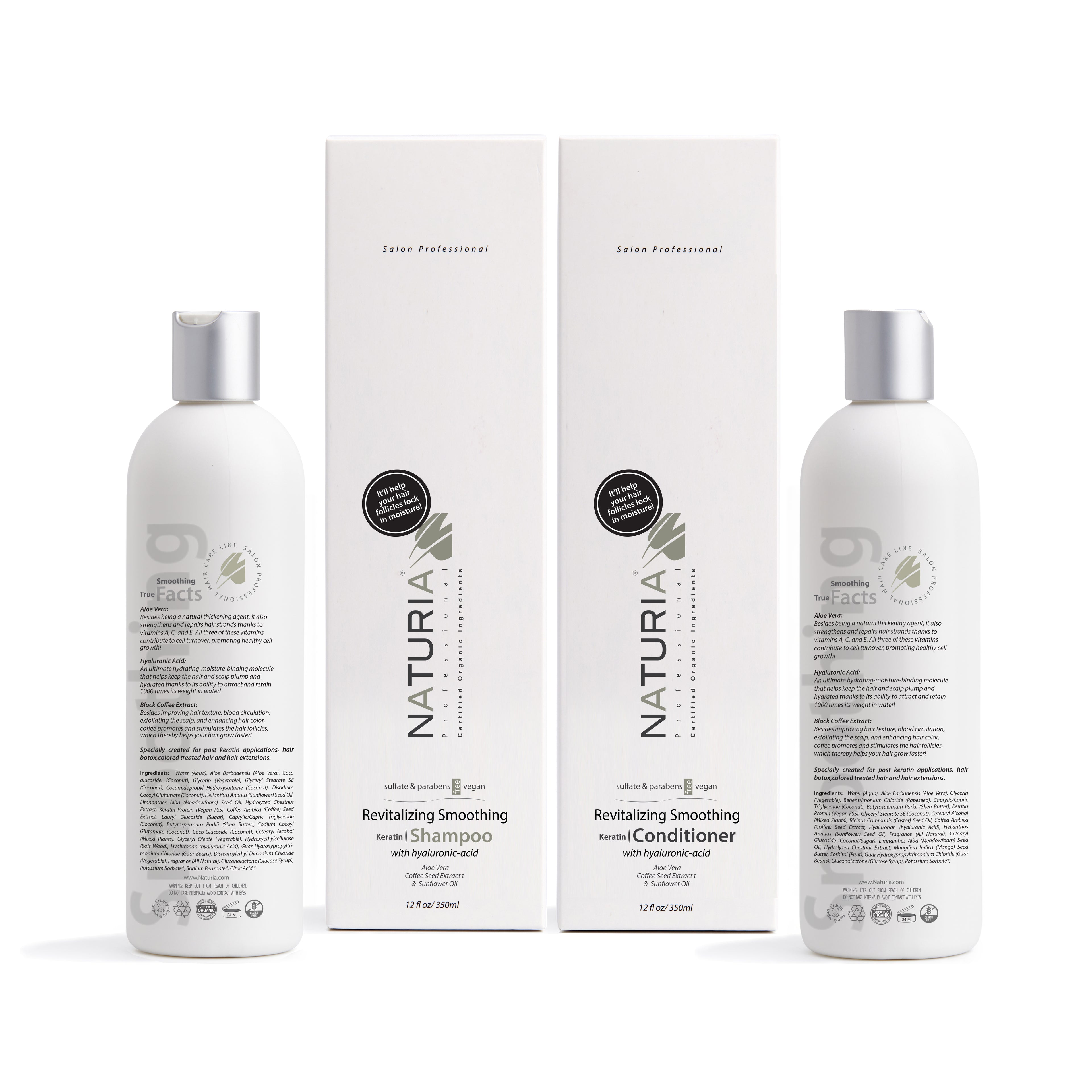 Naturia™ Professional Revitalizing Smoothing Keratin Shampoo &amp; Conditioner Combo Size 12 FL OZ